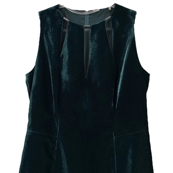 Elie Tahari Jemra Velvet Velour Keyhole Cocktail Evening Dress Green Size US 4 - Picture 3 of 10